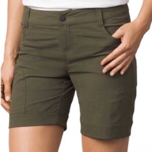 Prana Hazel Shorts Olive Hiking Outdoor Active Quick Dry Stretch Granola Girl